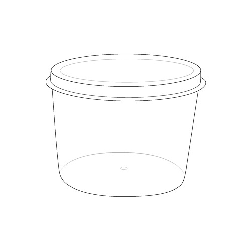 short round cup & lid